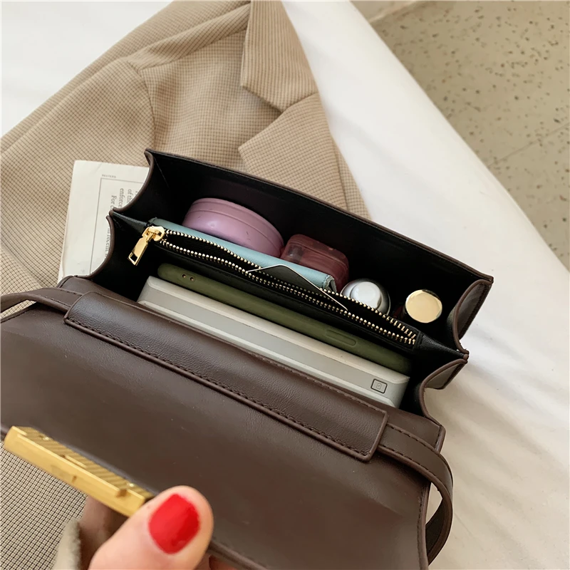 

Spring Trend Quilted Small Crossbody Bags For Women Chic Design Lock Flap For Phone High Quality Soft PU Leather Shoulder Bags