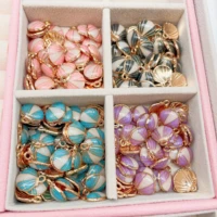 peixin 10pcs colorful shell enamel charms jewelry accessories diy bracelet necklace small pendant diy jewelry making charm