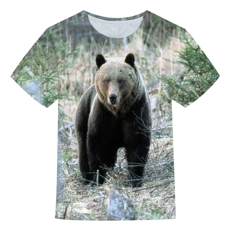 

Kids T Shirts with Bear Pattern for Boys Girls Casual Animal Children's Cool Clothing Summer Short Sleeve O-Neck Tops Tee
