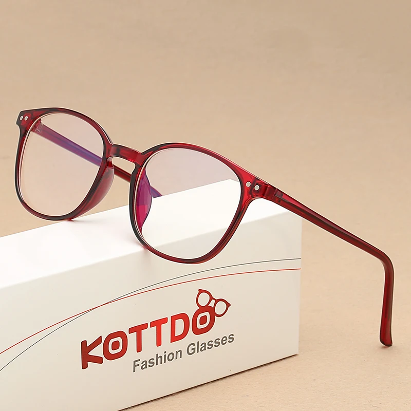 

KOTTDO Classic Round Eye Glasses Frame Women Computer Optical Vintage Eyeglasses Frames Men Plastic Clear Transparent eyewear