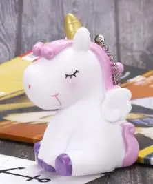 Kawaii Единорог сжимаемая игрушка ББ звук Антистресс игрушка брелок в форме куклы снятие стресса игрушка для детей девочек juguetes brinquedos - Цвет: Фиолетовый
