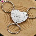 Jovivi брелок из нержавеющей стали с индивидуальным оригинальным именем, сердце, брелок-головоломка, семья, лучшие друзья, BFF