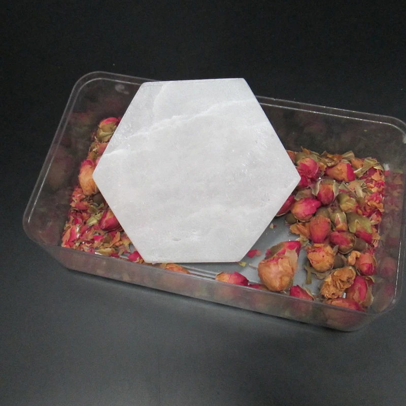 8*8 см натуральный селенит Шестигранная зарядная пластина для украшения дома | Дом