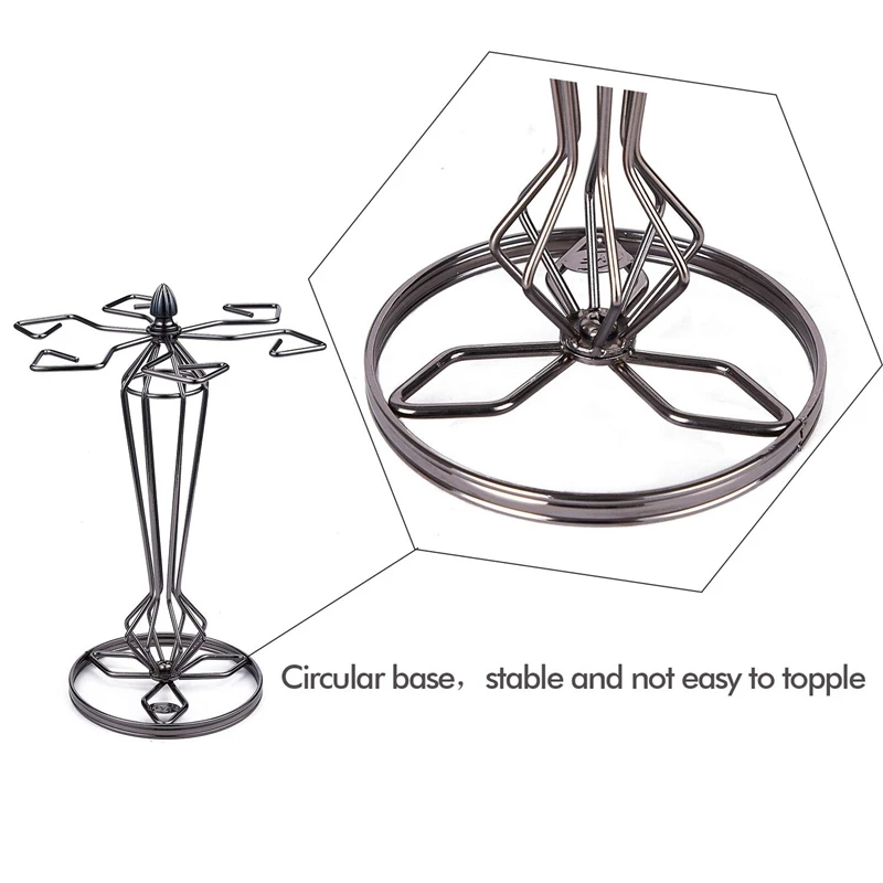 Столешница держатель для винного стекла-6 крючков металлическая стойка стекла
