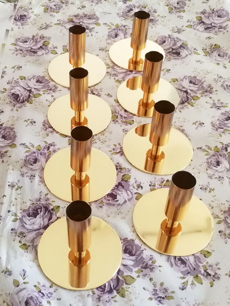 Блестящий подсвечник золотого цвета для вечеринки H7cm центральный в