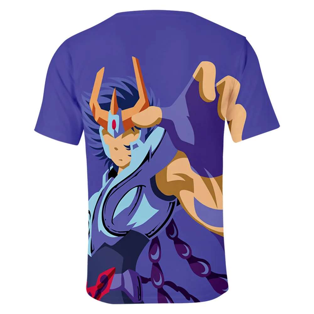 

2020 fashion new summer clothing popular anime Saint Seiya surrounding street trend 3D color printing short-sleeved T-shirt