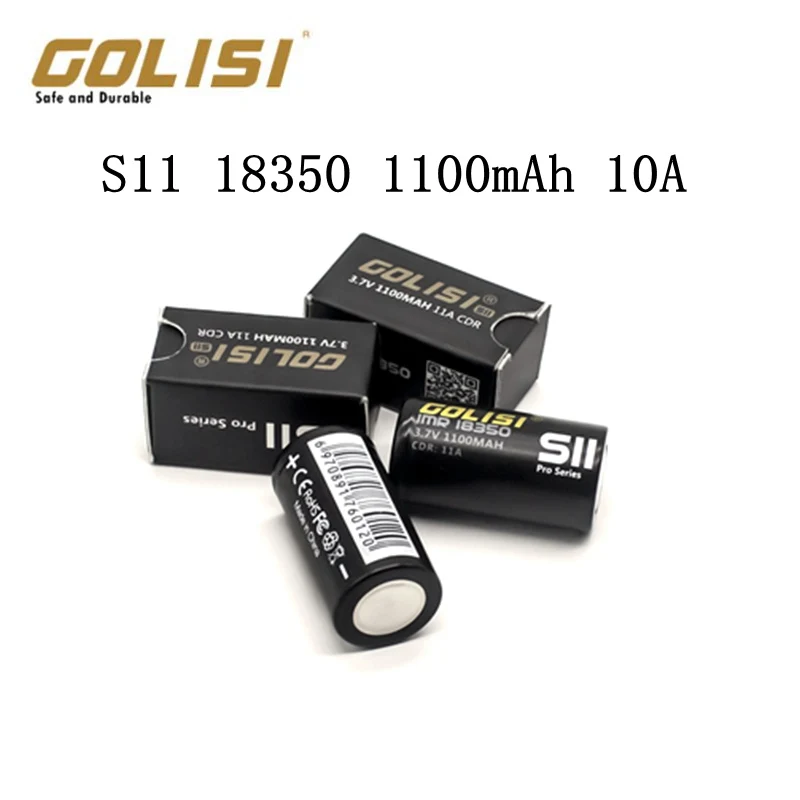 Golisi 1/2/3/5 шт S11 1100 мА/ч, 18350 10A Высокая утечка литий-ионный Батарея защита фонарик Батарея