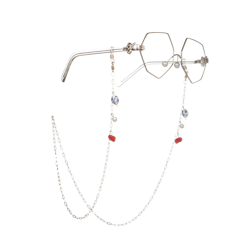 

2021 Handmade Stone Beads Gold Color Glasses Chain Holder Fashion Sunglasses Chain