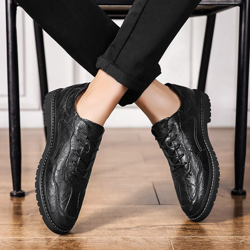 Мужская повседневная кожаная обувь Уличная модная кроссовки роскошная