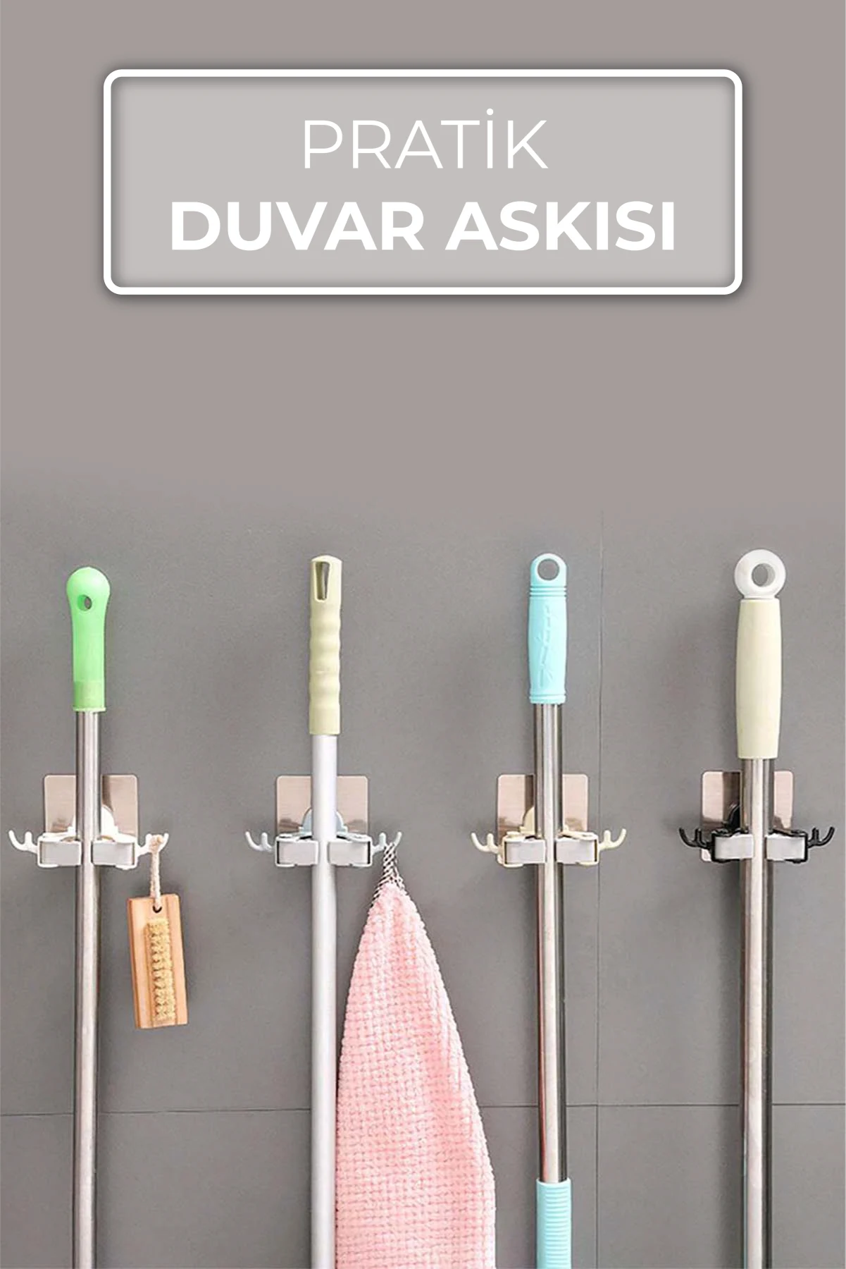 

Практичный настенный держатель для швабры