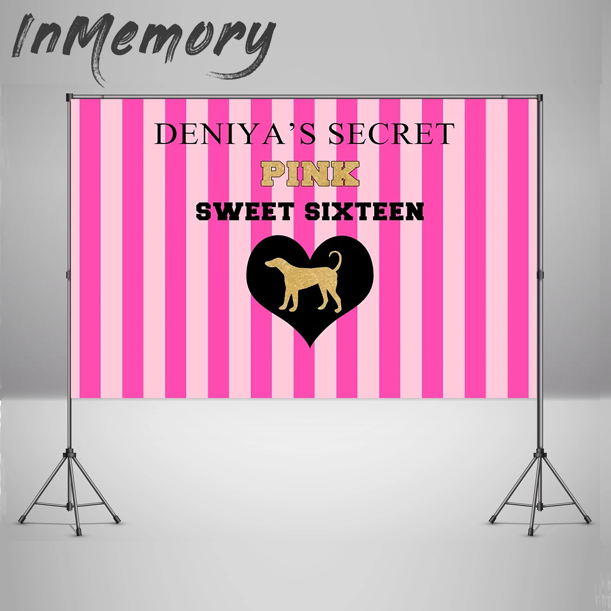 Виниловые розовые полосы вечерние фоны для фотосъемки Secret Sweet 16 пользовательские