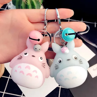 Модные брелоки милые Kawaii котенок брелок с котом кольцо аниме брелок Тоторо креативный брелок Шарм для женщин и девочек Детские брелоки