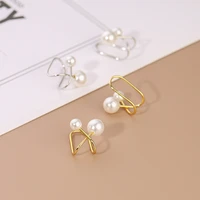delicate jewelry 1 pc simulated pearl ear clip earring 2021 new design hot selling metal ear clip for girl lady gifts