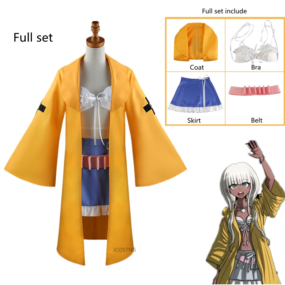 Anime Danganronpa V3 Angie Yonaga Cosplay Costume Long Wig Top Skirt Trench Halloween Christmas Party Suit Sexy Girl Women |