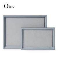 oirlv grey 45302cm pu leather necklace display trays microfiber pendant organizer pallet jewelry display tray customized
