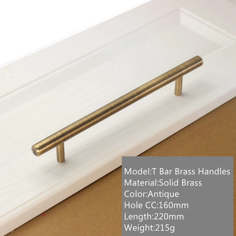 Античный латунный для шкафа тянущиеся ручки TBar кухонные рукоятки 96 мм 128 160 320 1