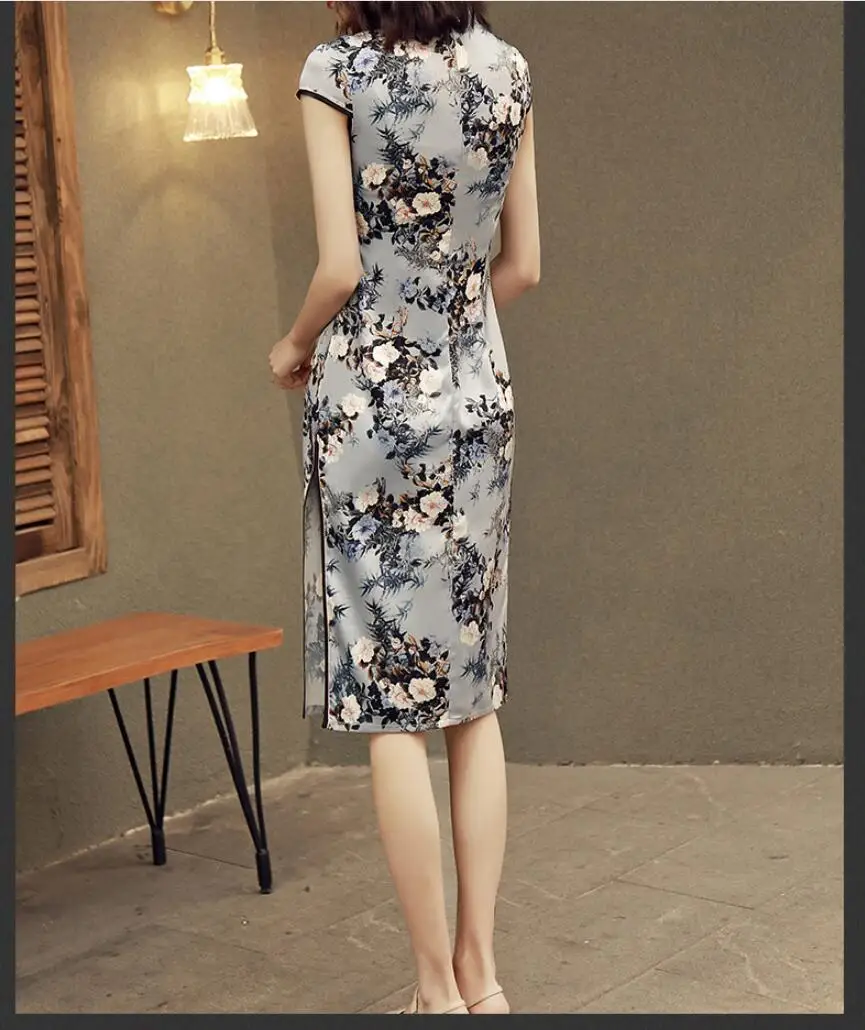 Женское Хлопковое платье чонсам новый летний винтажный китайский костюм женское