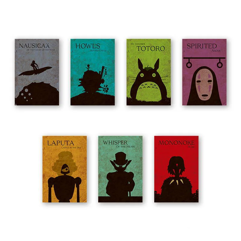 

Classic Retro Anime Miyazaki Hayao Movies Art Painting Print Poster Picture Wall Children's Room Home Decor Mural poster