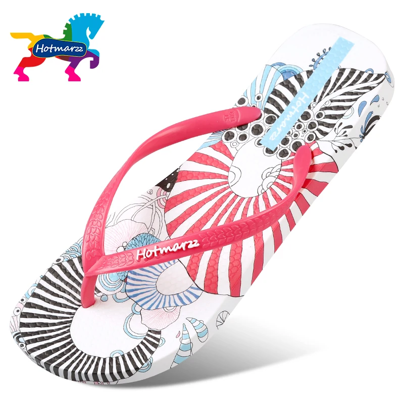 Женские шлепанцы с цветочным узором Hotmarzz Разноцветные Летние кораллового