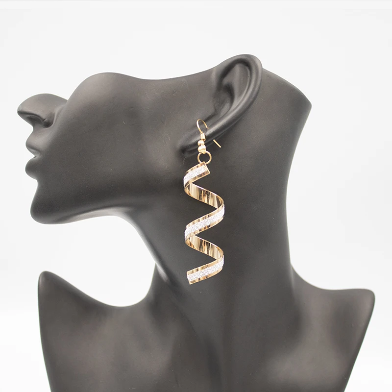 

Earrings Jewelry Punk Women Twist Spiral Dangle Earring Lady Girl Charm Jewelry Earrings Valentine's Day Gift Long Earrings