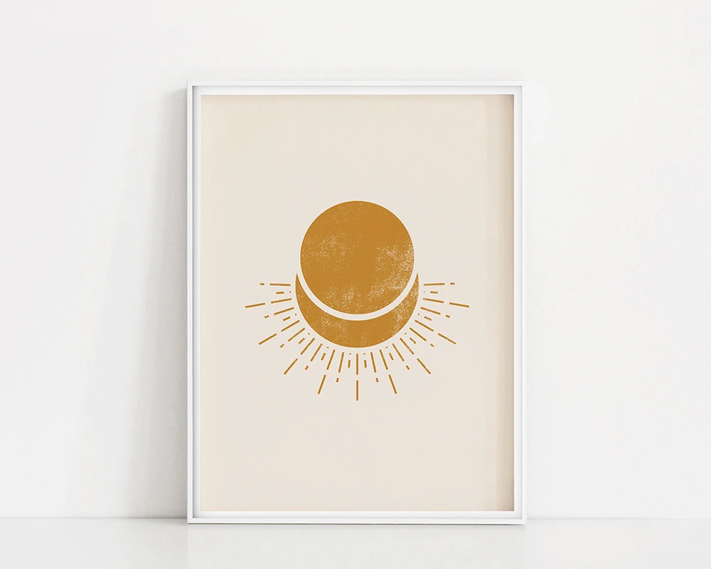 Полумесяц Художественная печать | Абстрактная Луна настенное искусство