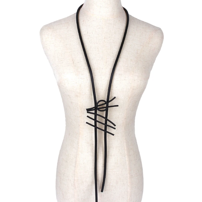 

JID New Black Gothic Long Rubber Pendant Necklace Harajuku Original Design Handcrafted Necklaces Aesthetic Accessories For Women