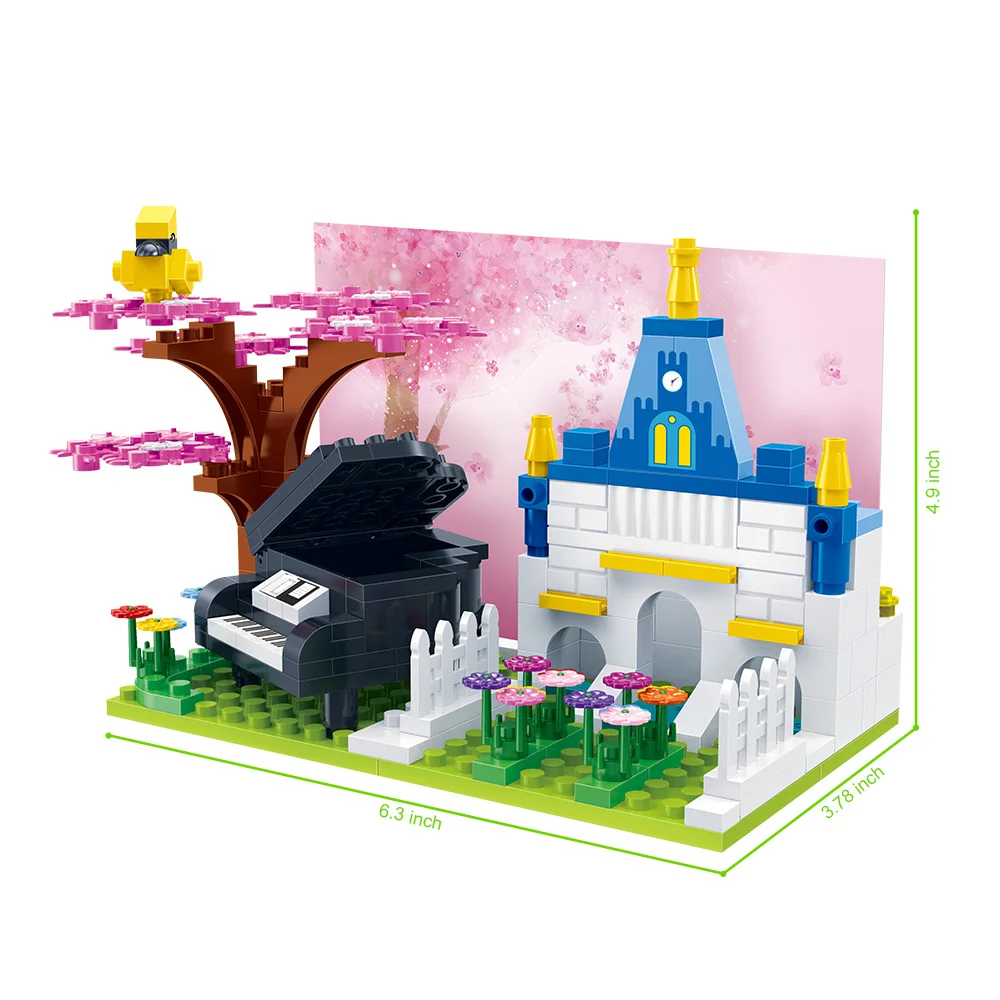 banbao four seasons spring pencil vase photo frame phone holder building blocks office tools for valentines girl boy friend gift free global shipping