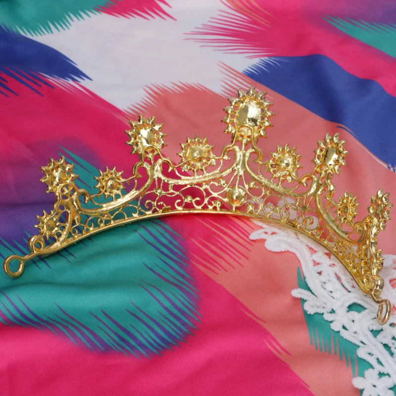 Свадебная Золотая красная тиара Стразы для невесты повязка на голову корона