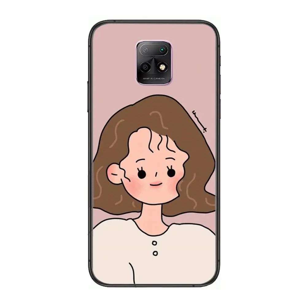 

Fashion girl trend Phone Case For XiaoMi Redmi 10X 9 8 7 6 5 A Pro S2 K20 T 5G Y1 Anime Black Cover Silicone Back Pretty