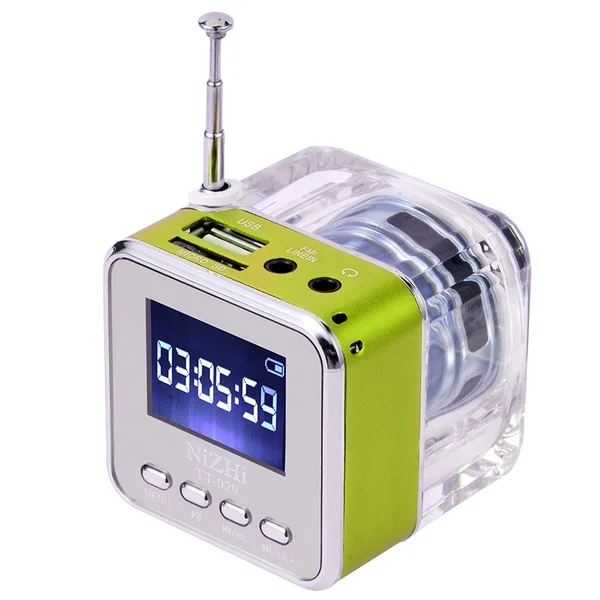 Динамик музыкальный Портативный fm радио Micro SD/TF USB диск mp3 ЖК дисплей динамик часы
