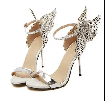 

Long term products beautiful butterfly one word hollow buckle, color matching high-heeled sandals for night club
