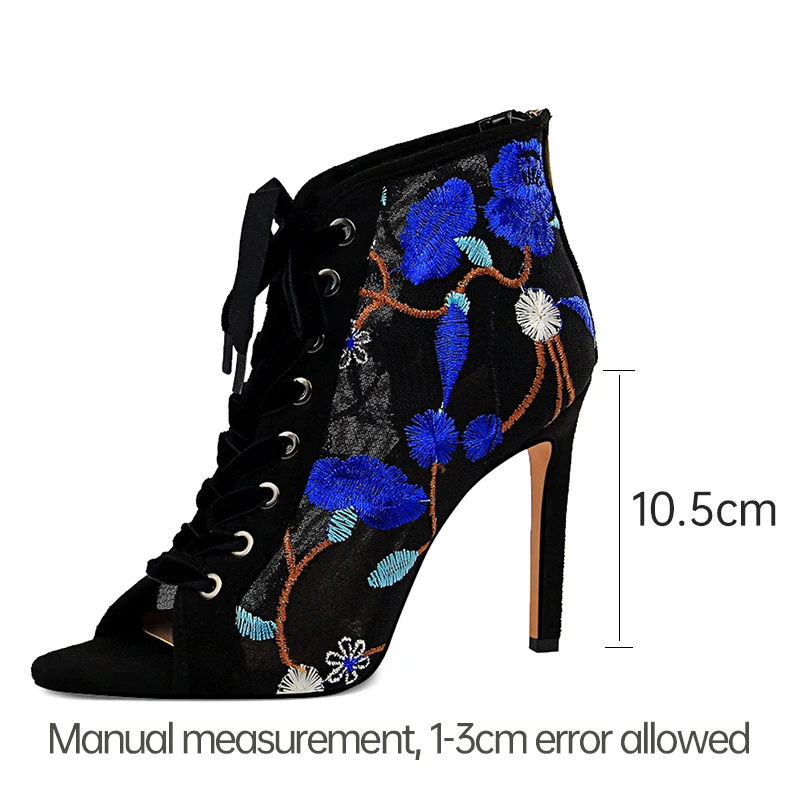 

Lace Women's Pumps Embroidery Stiletto Fashion High Heel Shoes For Women Pointed Toe Shoes On Heels 10.5cm Ladies Pumps Shoes