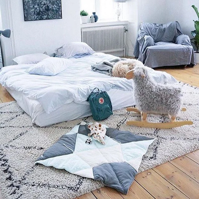 INS милое детское одеяло для ползания детские игровые коврики хлопковый напольный