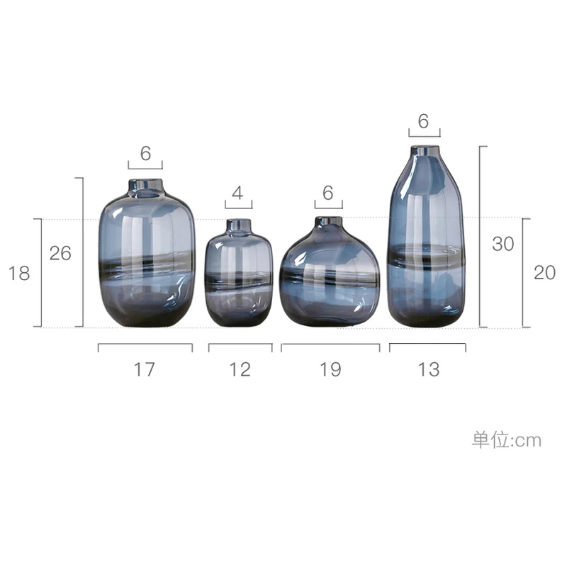 Креативная синяя гидропонная ваза для засушенных цветов орнамент гостиной