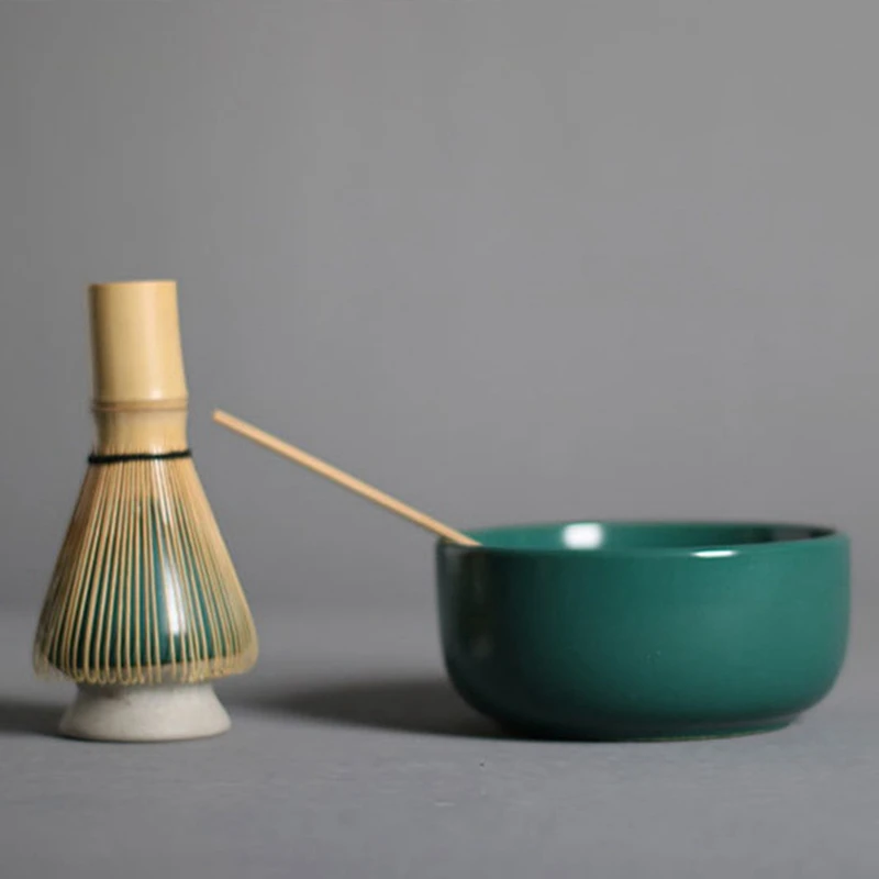 

4Pcs Matcha Set Matcha Whisk Brush Professional Green Tea Powder Whisk Chasen Tea Ceremony Brush Tool Grinder