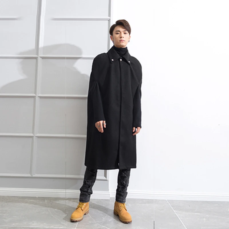 Накидка Мужская зимняя в стиле II длинная Праздничная накидка ярко красного цвета