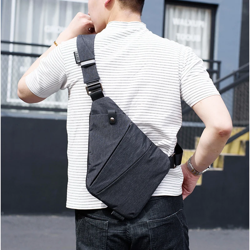 

Brand Men Travel Business Fino Bag Burglarproof Shoulder Bag Holster Anti Theft Security Strap Digital Storage Chest Bags