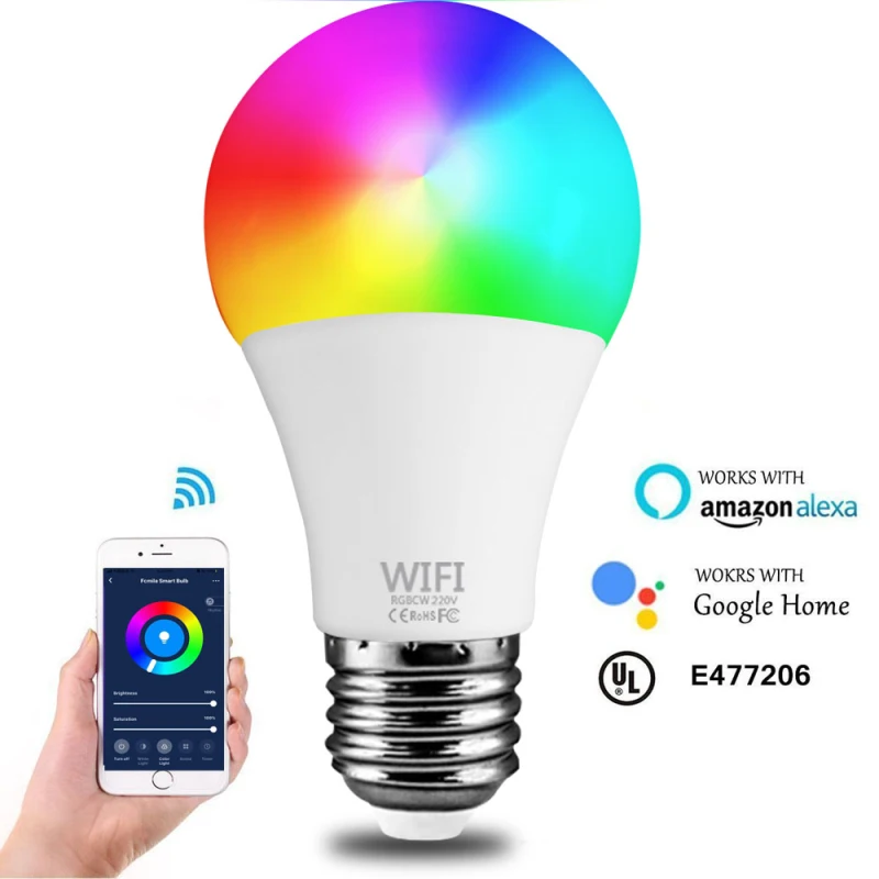 

E27 B22 Smart Control Lamp LED RGB Light Dimmable 15W RGBW Led Lamp Colorful Changing Bulb Led Lampada RGBW White Decor Home