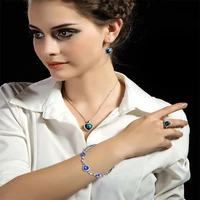 ocean heart bracelet love heart shaped zircon crystal diamond bangle girl jewelry