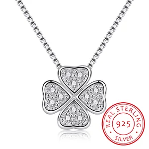 Женское Ожерелье-чокер из стерлингового серебра 925 пробы с кулоном в виде клевера