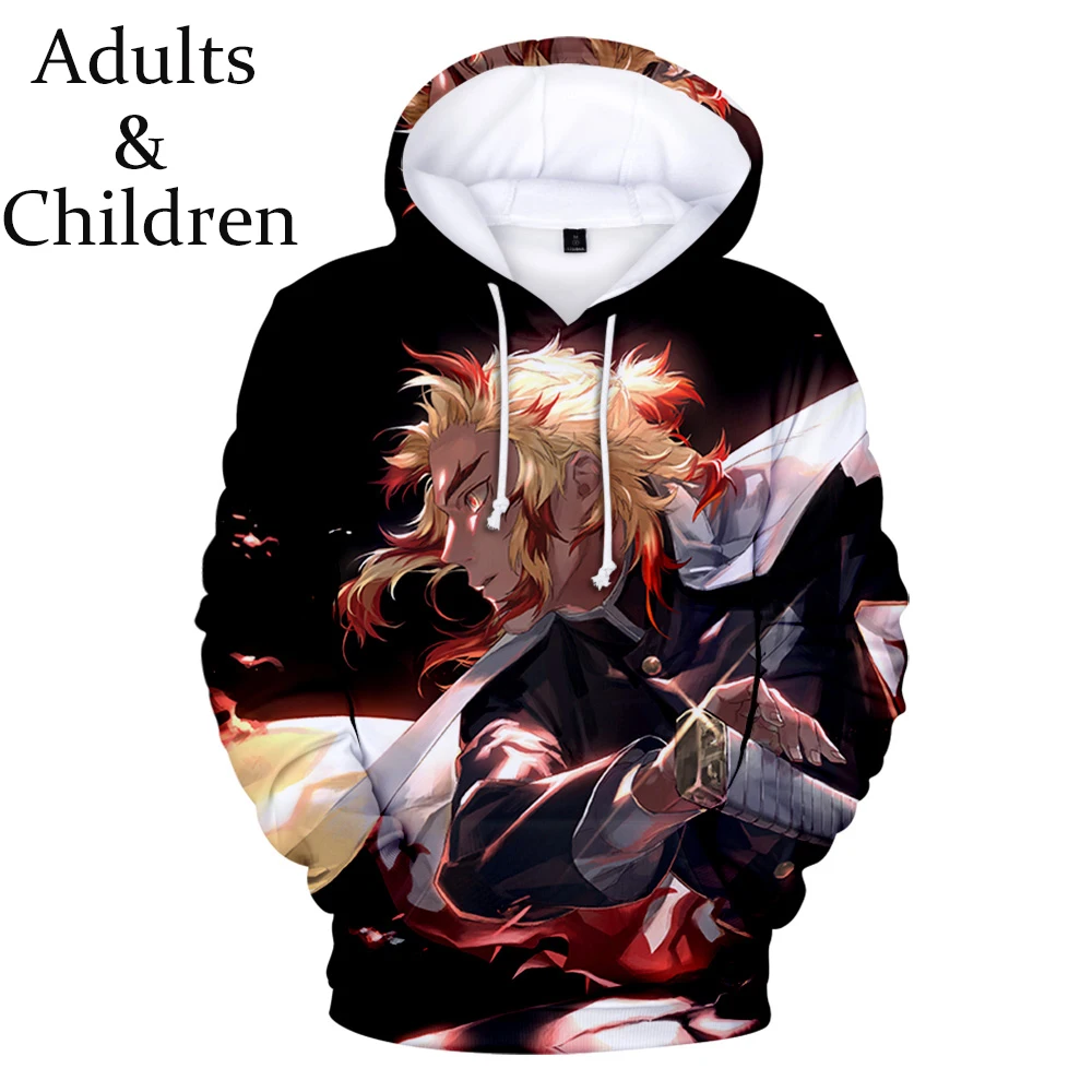 

New Demon Slayer Hip Hop Man Woman 3D Hoodie Sweatshirt Red Fashion Hooded Autumn Winter Boy Girl Casual Men High Quality
