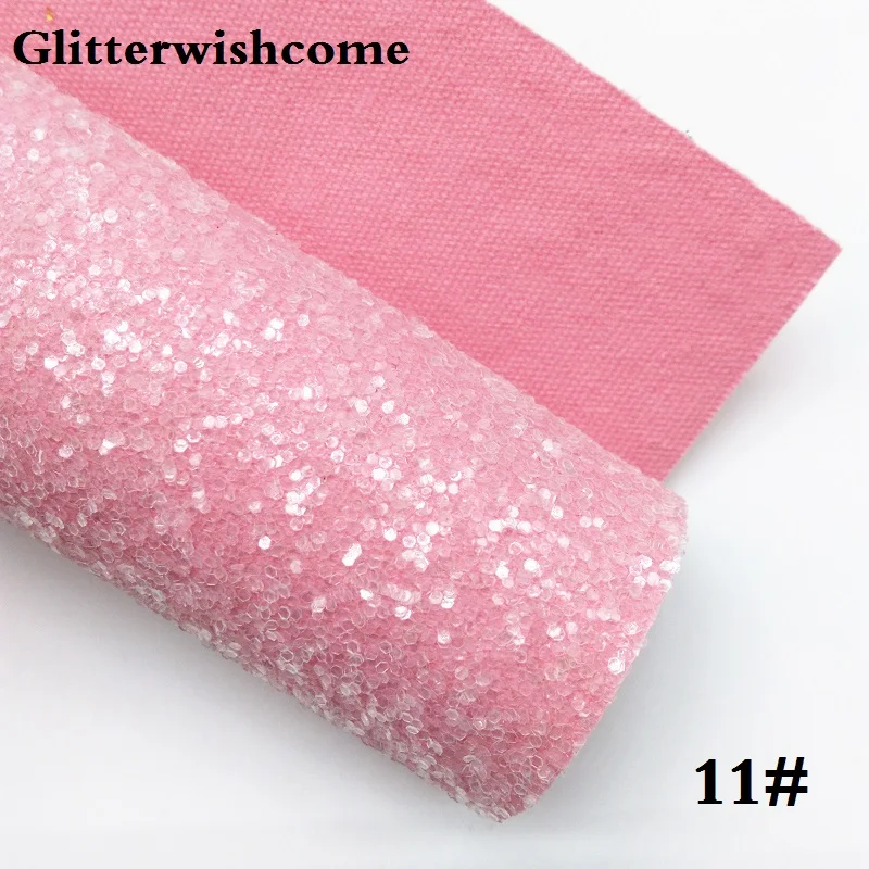 Glitterwishcome 21X29 см A4 Размер синтетическая кожа, Fluo толстый блеск кожа ткань винил для бантов, GM046A - Цвет: 11