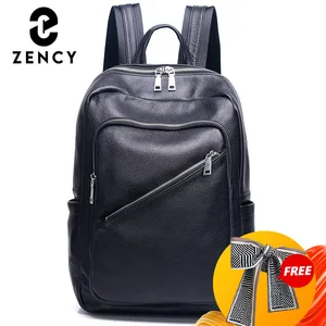 Zency женский рюкзак из натуральной кожи, дорожный рюкзак, большая вместительность, школьная сумка, многофункциональная, подходит для файлов формата А4, сумка высокого качества