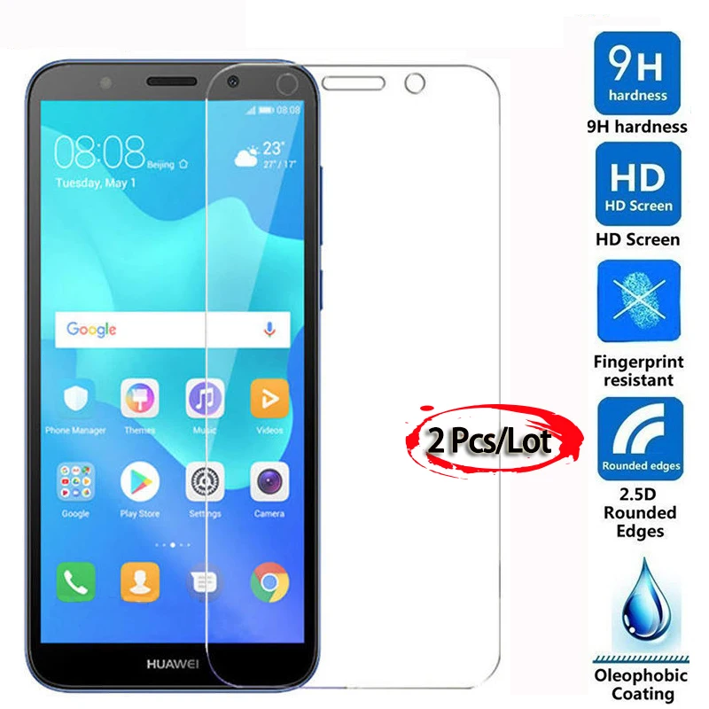 

2Pcs Glass For Huawei Y5 Lite 2018 Screen Protector Huawei Y5 Prime 2018 DRA-LX5 Y5Lite Y 5 Lite 2018 Protective Tempered Glass