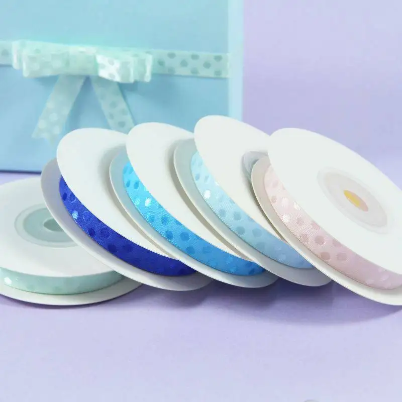 

Лента-бант в горошек, 9 мм шириной/9 м