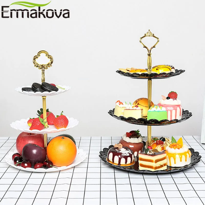 ERMAKOVA 3 Уровня подставка для торта и тарелка фруктов пирожных десерты фрукты