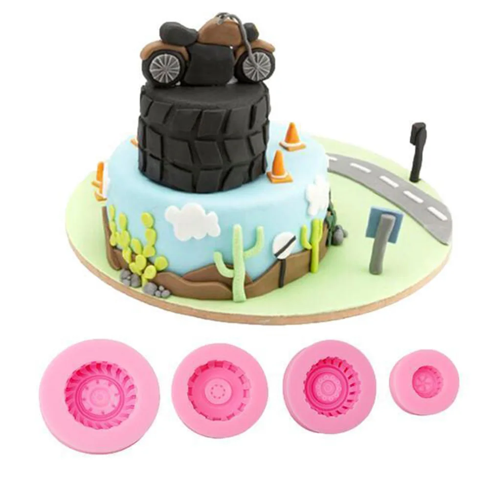 Автомобильные шины силиконовая форма для выпечки торта инструмент 4 размера цвет