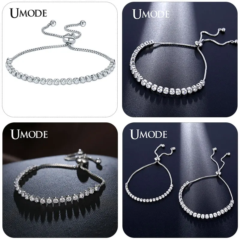 UMODE, 4 цвета, модный Теннисный браслет с кубическим цирконием, браслеты для женщин, подарки, новинка, роскошный браслет, Vrouwen Bijoux UB0124