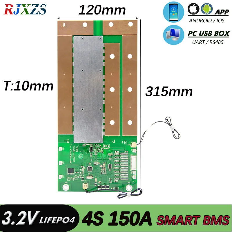 Смарт BMS Φ 100A/150A 12v LiFePO4 PCM с внешним Android bluetooth совместимым приложением UART для