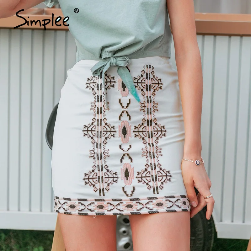 Simplee Floral print summer skirt women Sexy asymmetrical holiday beach wear female bow sash ladies elegant midi skirts | Женская одежда